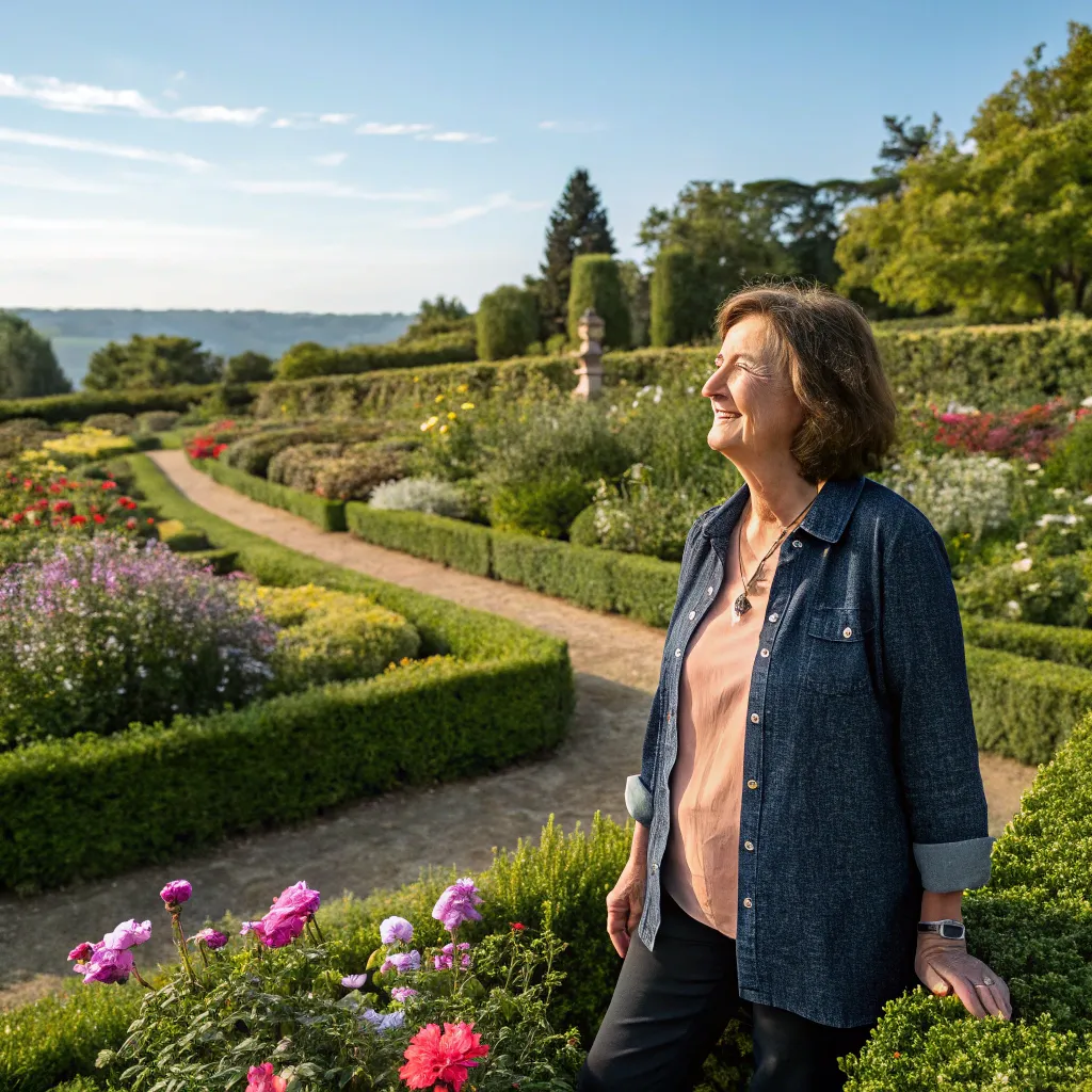 Jane Smith enjoying her new garden view